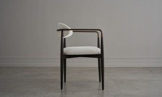 Bradley Dining Chair Dark with Armrests (Nomad Snow)