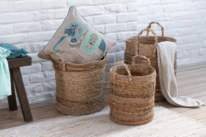 Baskets Lucie Raffia Natural Set of 3