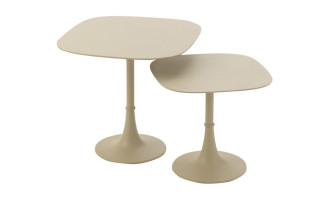 Square Ivory Side Tables Set of 2