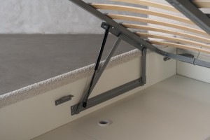 Double Bed 160x200 cm with Storage (Fabric: CANDY Col.105 Latte (Cat. 2))