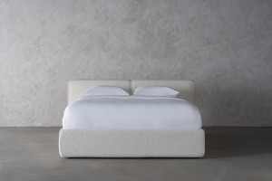 Double Bed 160x200 cm with Storage (Fabric: CANDY Col.105 Latte (Cat. 2))