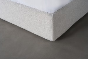 Double Bed 160x200 cm with Storage (Fabric: CANDY Col.105 Latte (Cat. 2))