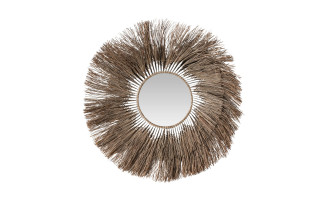 Alang-Alang Mirror Natural Round With Cotton Macrame Large