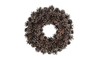 Wreith Decorated Pinecones Brown