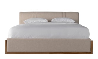 Lagom Wood Bed 160x200 cm with Storage (Fabric: Corso col.04)