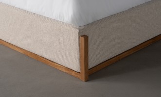 Lagom Wood Bed 160x200 cm with Storage (Fabric: Corso col.04)