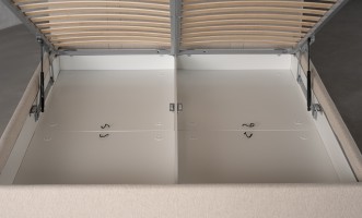 Lagom Wood Bed 160x200 cm with Storage (Fabric: Corso col.04)