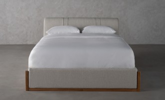 Lagom Wood Bed 180x200 cm (Fabric: Corso col.06)