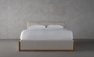 Lagom Wood Bed 180x200 cm (Fabric: Corso col.06)