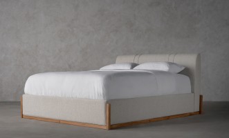 Lagom Wood Bed 180x200 cm (Fabric: Corso col.06)