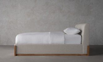 Lagom Wood Bed 180x200 cm (Fabric: Corso col.06)