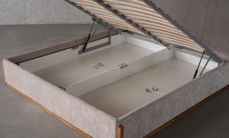 Lagom Wood Bed 180x200 cm (Fabric: VELVET LUX 46)