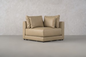 Narvik Mix Leather Corner Section Sofa (Fossil leather)