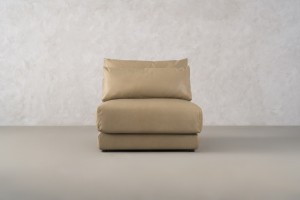 Narvik Mix Leather 1-Seater Section Sofa (Fossil leather)