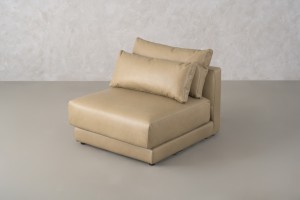 Narvik Mix Leather 1-Seater Section Sofa (Fossil leather)