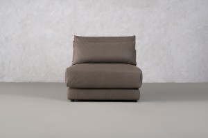 Narvik Mix Leather 1-Seater Section Sofa (Flint leather)