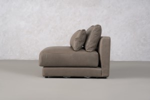 Narvik Mix Leather 1-Seater Section Sofa (Flint leather)