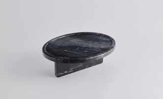Cove Black Marble Tray Table