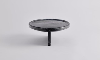 Cove Black Marble Tray Table