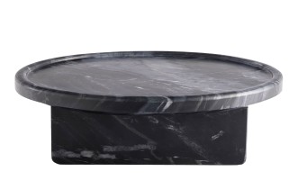 Cove Black Marble Tray Table
