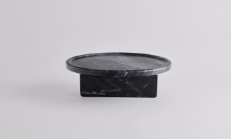 Cove Black Marble Tray Table