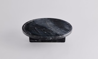 Cove Black Marble Tray Table