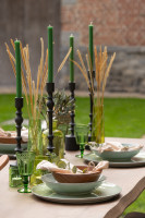 Table Candle L Green 9H Box 6