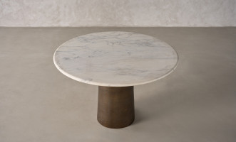 Inizio Marble Top Dining Table (Bronze Finish)