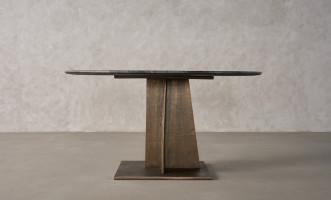 Ciel Marble Top Dining Table (Bronze Finish)