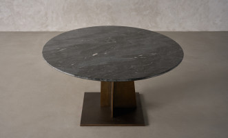 Ciel Marble Top Dining Table (Bronze Finish)