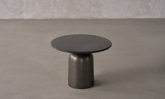Ace Round Marble Top Coffee Table (Graphite Finish)