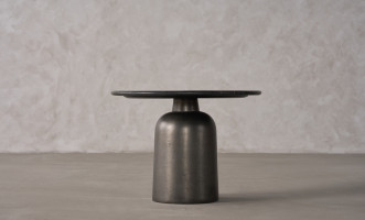 Ace Round Marble Top Coffee Table (Graphite Finish)