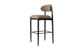 Bradley Bar Stool Black Oak (Linen Latte)