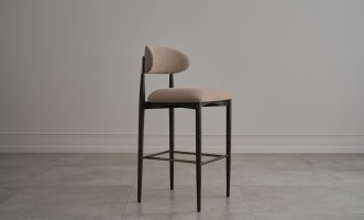 Bradley Bar Stool Black Oak (Linen Latte)
