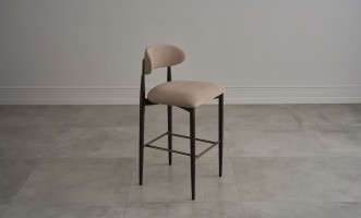 Bradley Bar Stool Black Oak (Linen Latte)