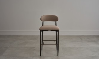 Bradley Bar Stool Black Oak (Linen Latte)