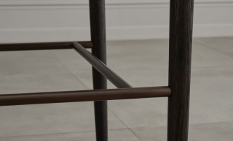 Bradley Bar Stool Black Oak (Linen Latte)