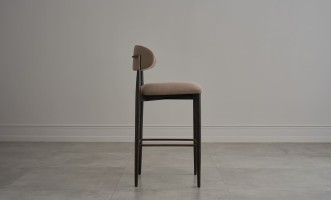 Bradley Bar Stool Black Oak (Linen Latte)