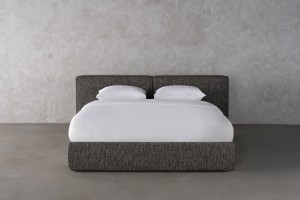 Double Bed 180x200 cm with Storage (Fabric: NEO col. Black (Cat. 3))