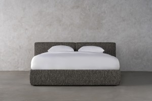 Double Bed 180x200 cm with Storage (Fabric: NEO col. Black (Cat. 3))