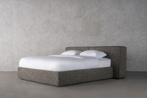 Double Bed 180x200 cm with Storage (Fabric: NEO col. Black (Cat. 3))