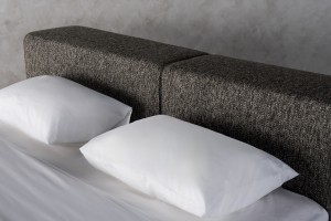 Double Bed 180x200 cm with Storage (Fabric: NEO col. Black (Cat. 3))