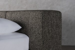 Double Bed 180x200 cm with Storage (Fabric: NEO col. Black (Cat. 3))