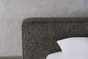 Double Bed 180x200 cm with Storage (Fabric: NEO col. Black (Cat. 3))