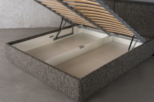 Double Bed 180x200 cm with Storage (Fabric: NEO col. Black (Cat. 3))