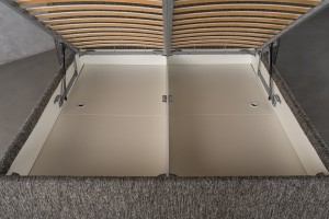 Double Bed 180x200 cm with Storage (Fabric: NEO col. Black (Cat. 3))