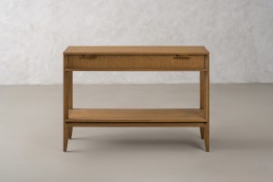 City Small Console with shelf and drawer Honey Oak color
