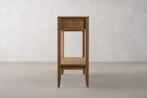 City Small Console with shelf and drawer Honey Oak color