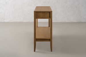 City Small Console with shelf and drawer Honey Oak color