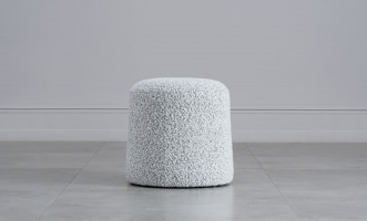 Terry Black and White Boucle Pouf